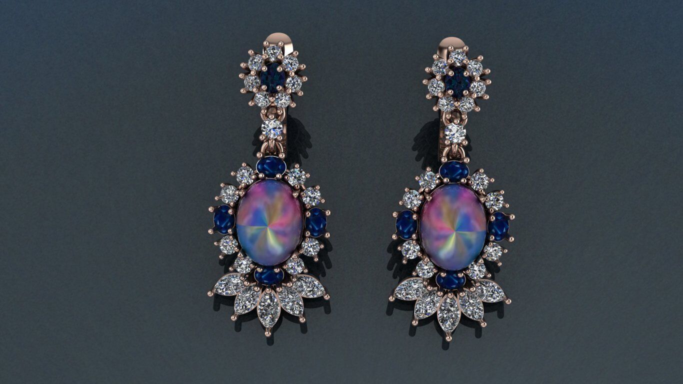 Cluster Earrings 3D print model_17