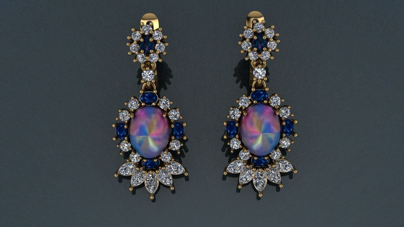 Cluster Earrings 3D print model_19