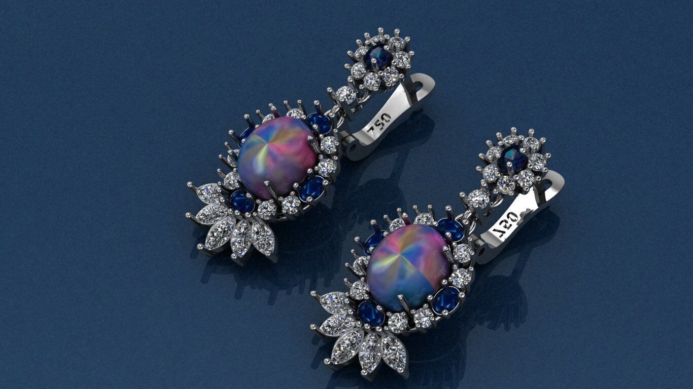 Cluster Earrings 3D print model_15