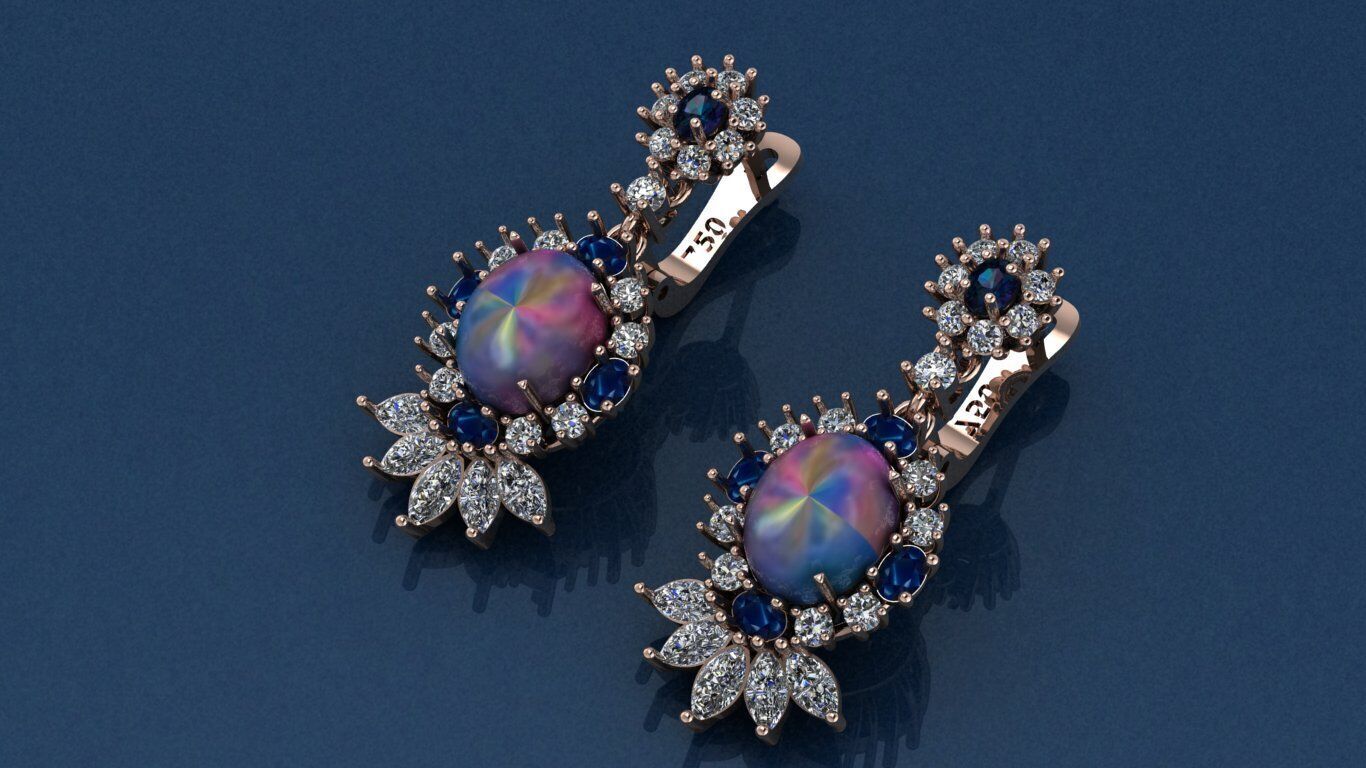 Cluster Earrings 3D print model_11