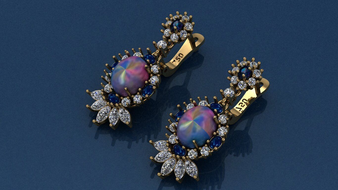 Cluster Earrings 3D print model_12