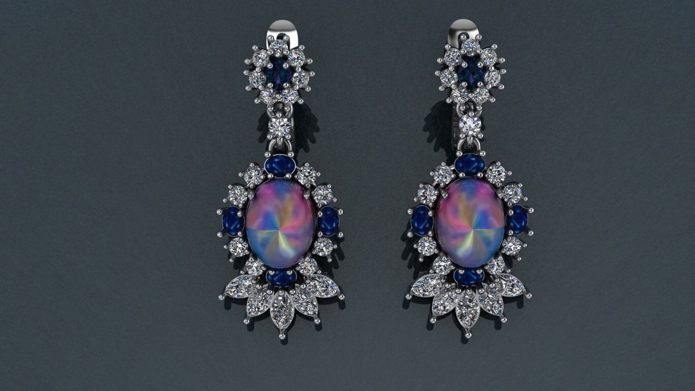 Cluster Earrings 3D print model_16