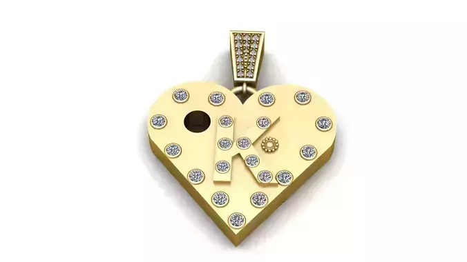 K GOLD HEART PENDANT   3D print model