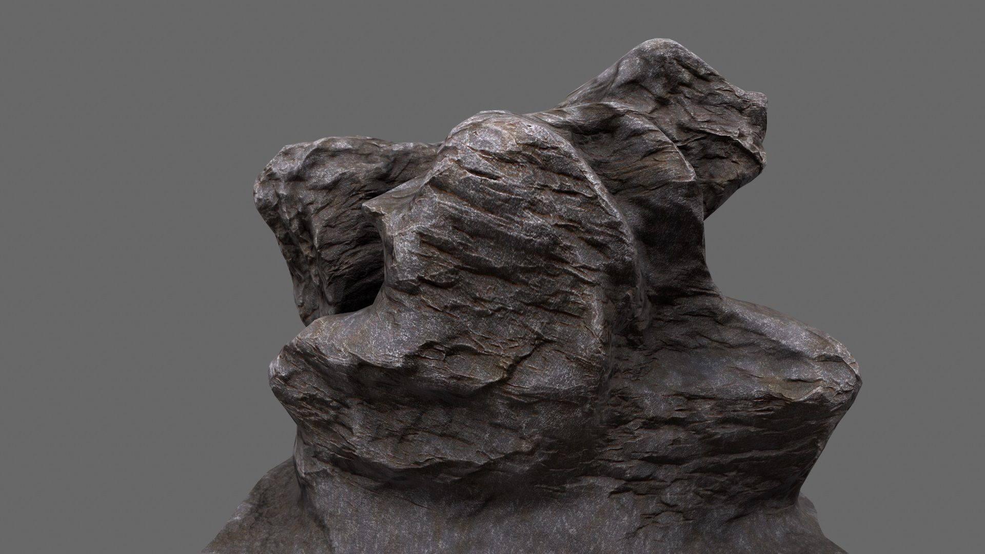 mount rock Low-poly 3D model_4