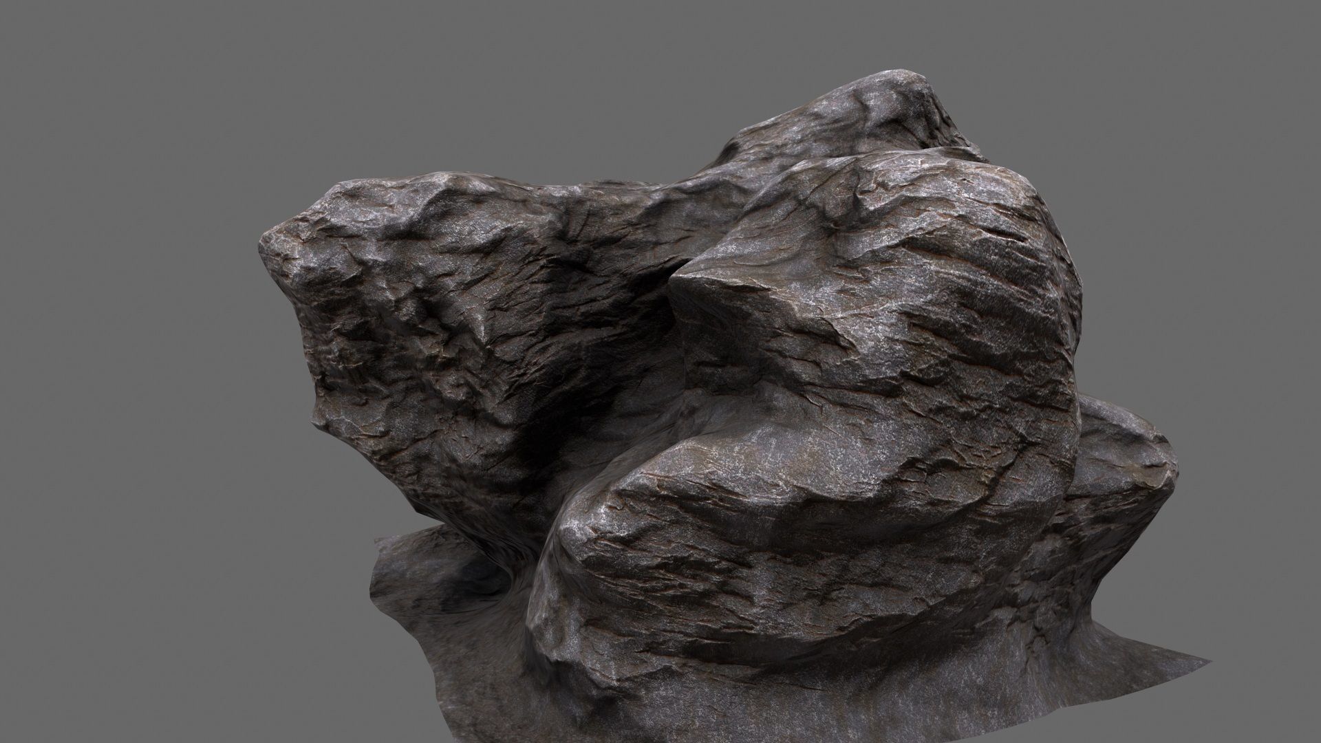 mount rock Low-poly 3D model_10