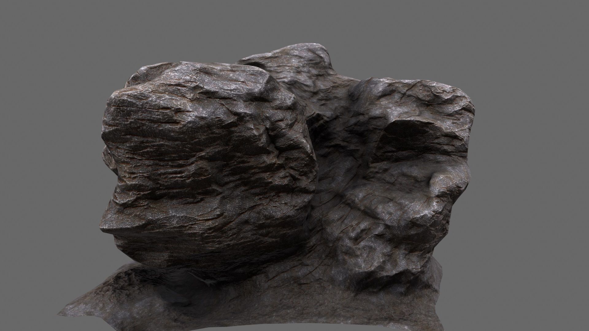 mount rock Low-poly 3D model_7