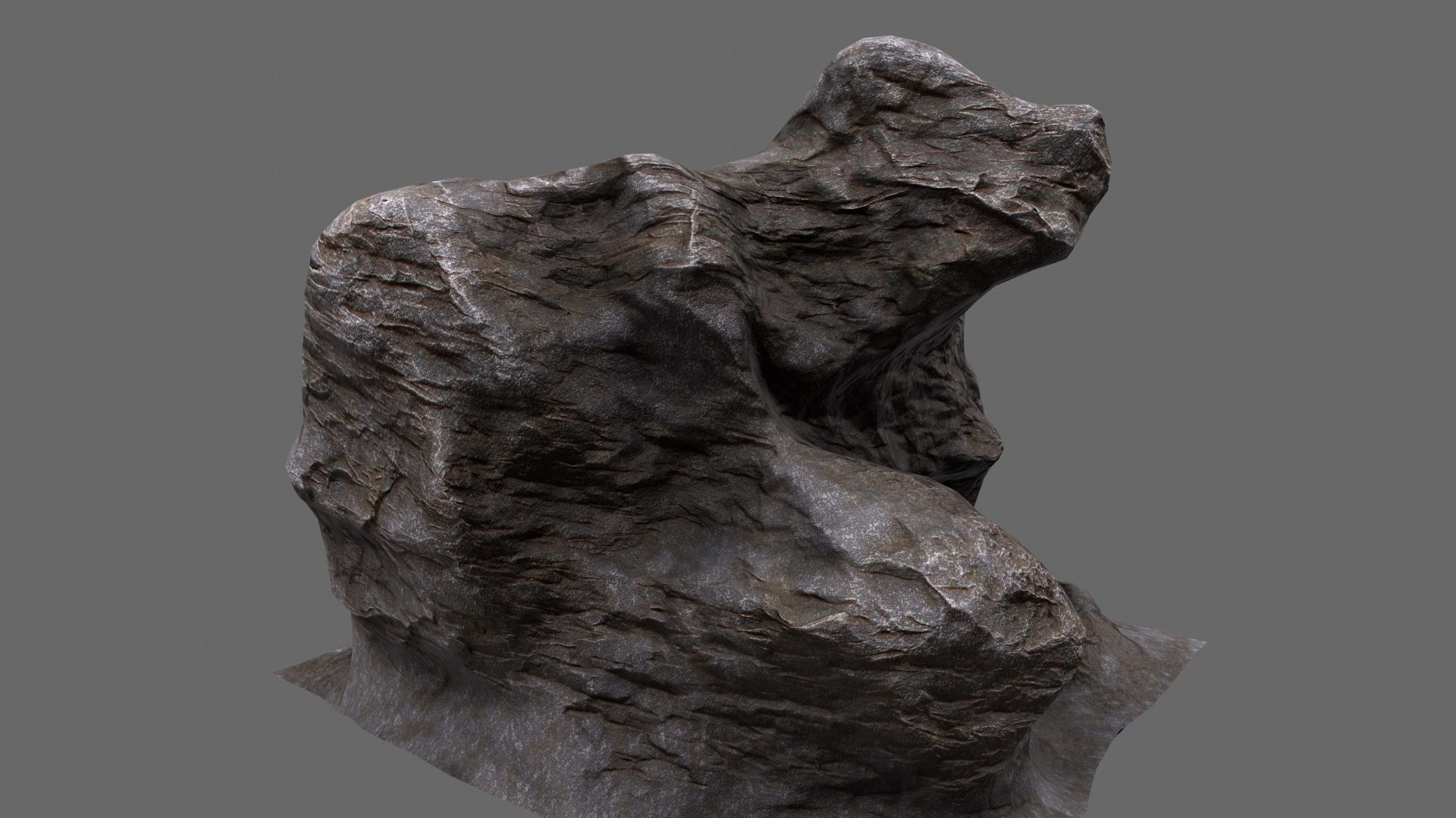 mount rock Low-poly 3D model_3