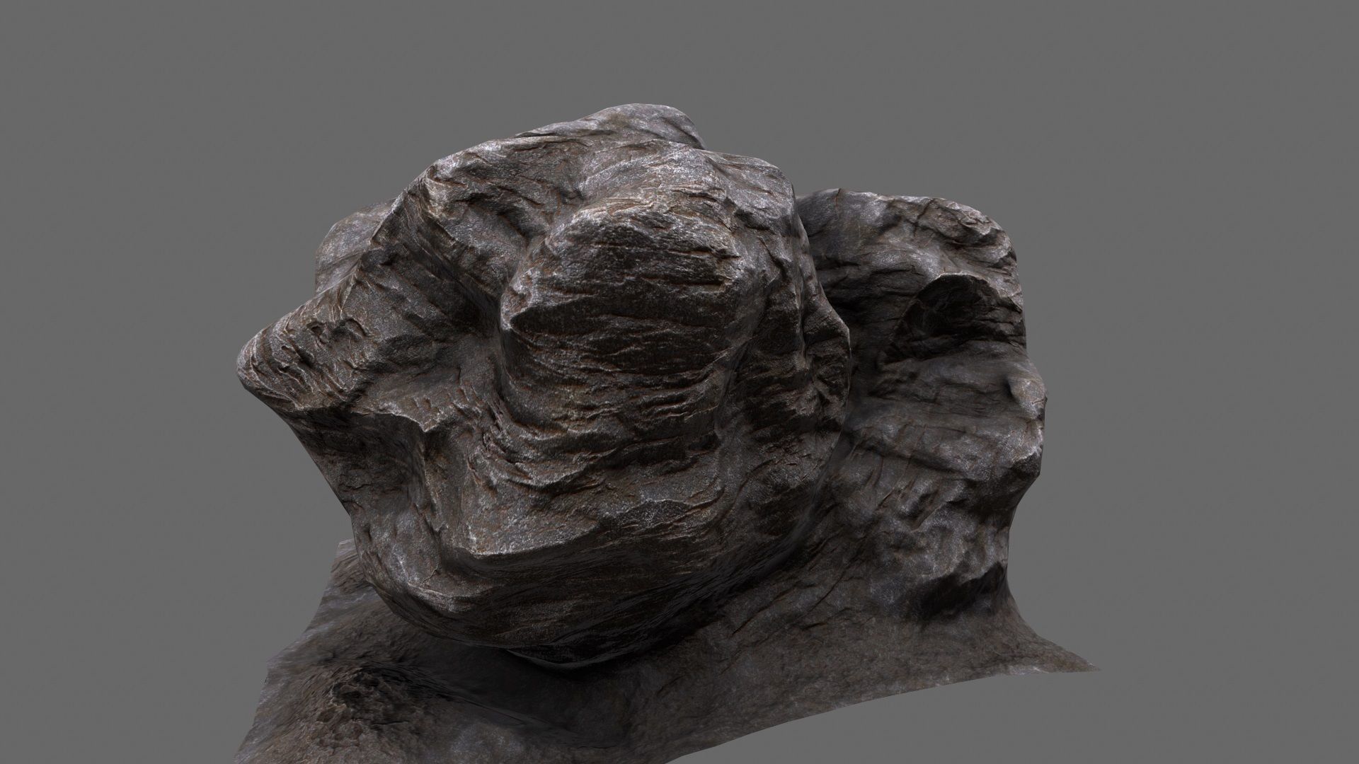 mount rock Low-poly 3D model_9