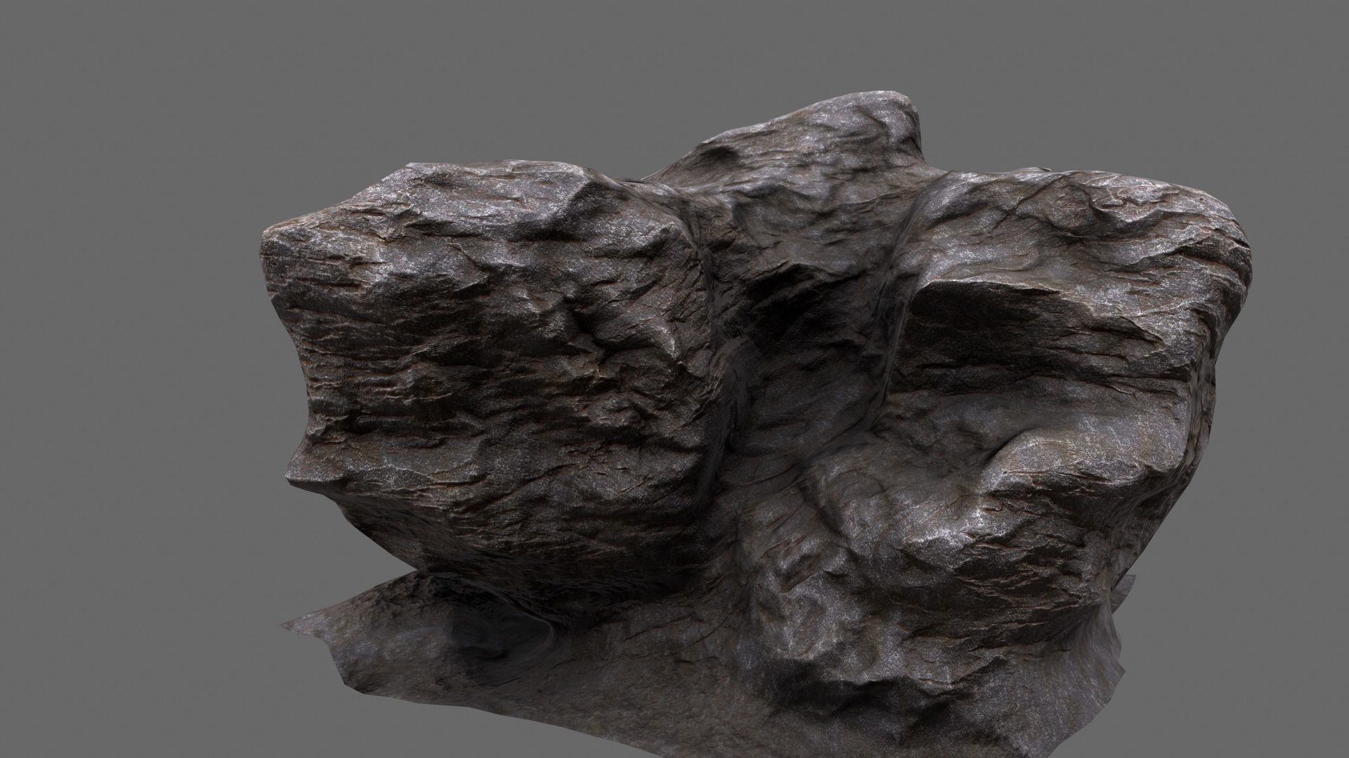 mount rock Low-poly 3D model_6