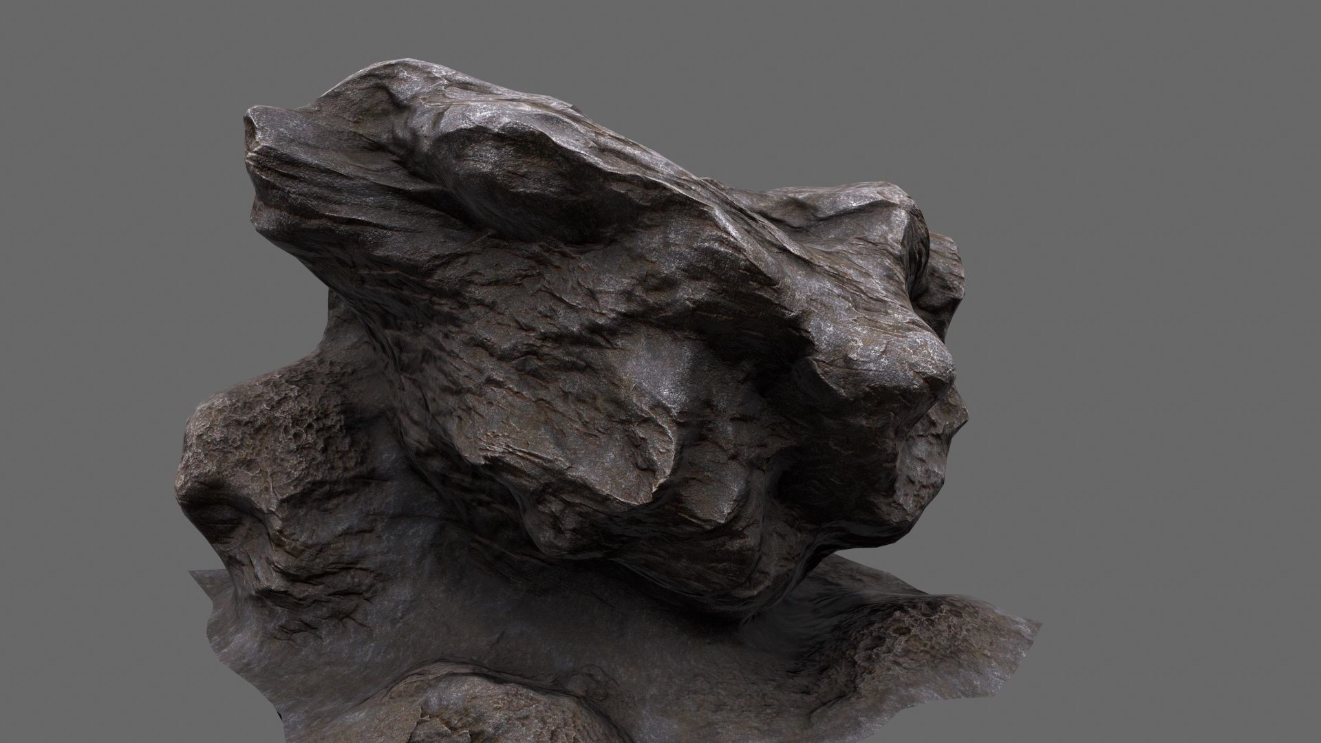 mount rock Low-poly 3D model_2