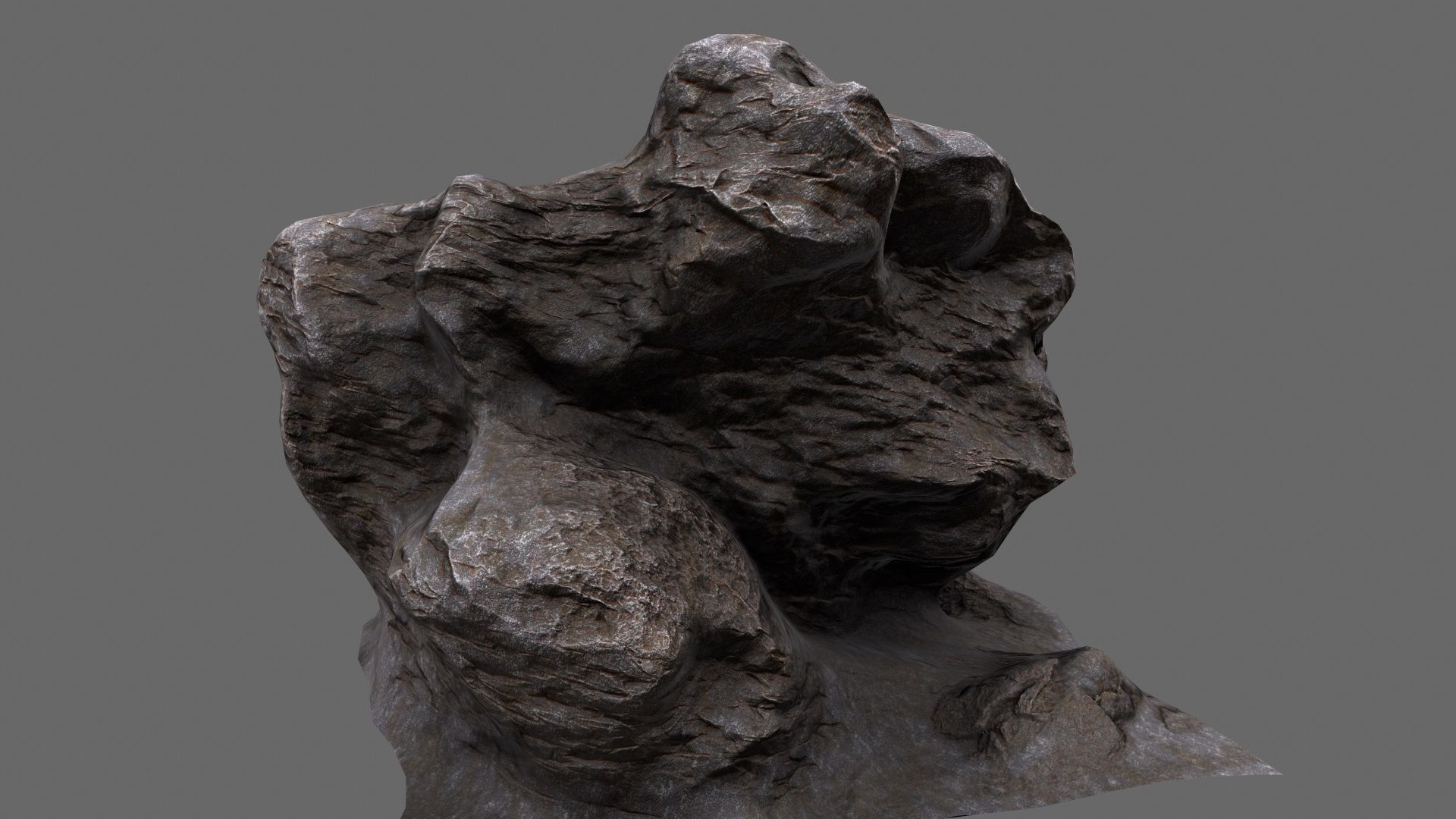 mount rock Low-poly 3D model_1