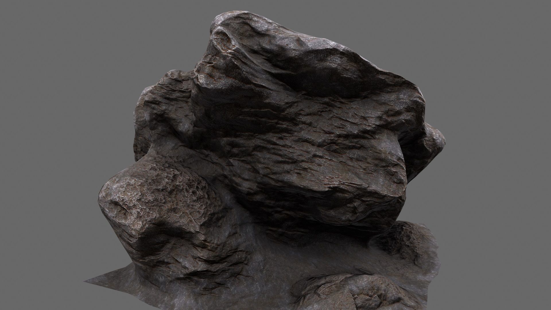 mount rock Low-poly 3D model_5