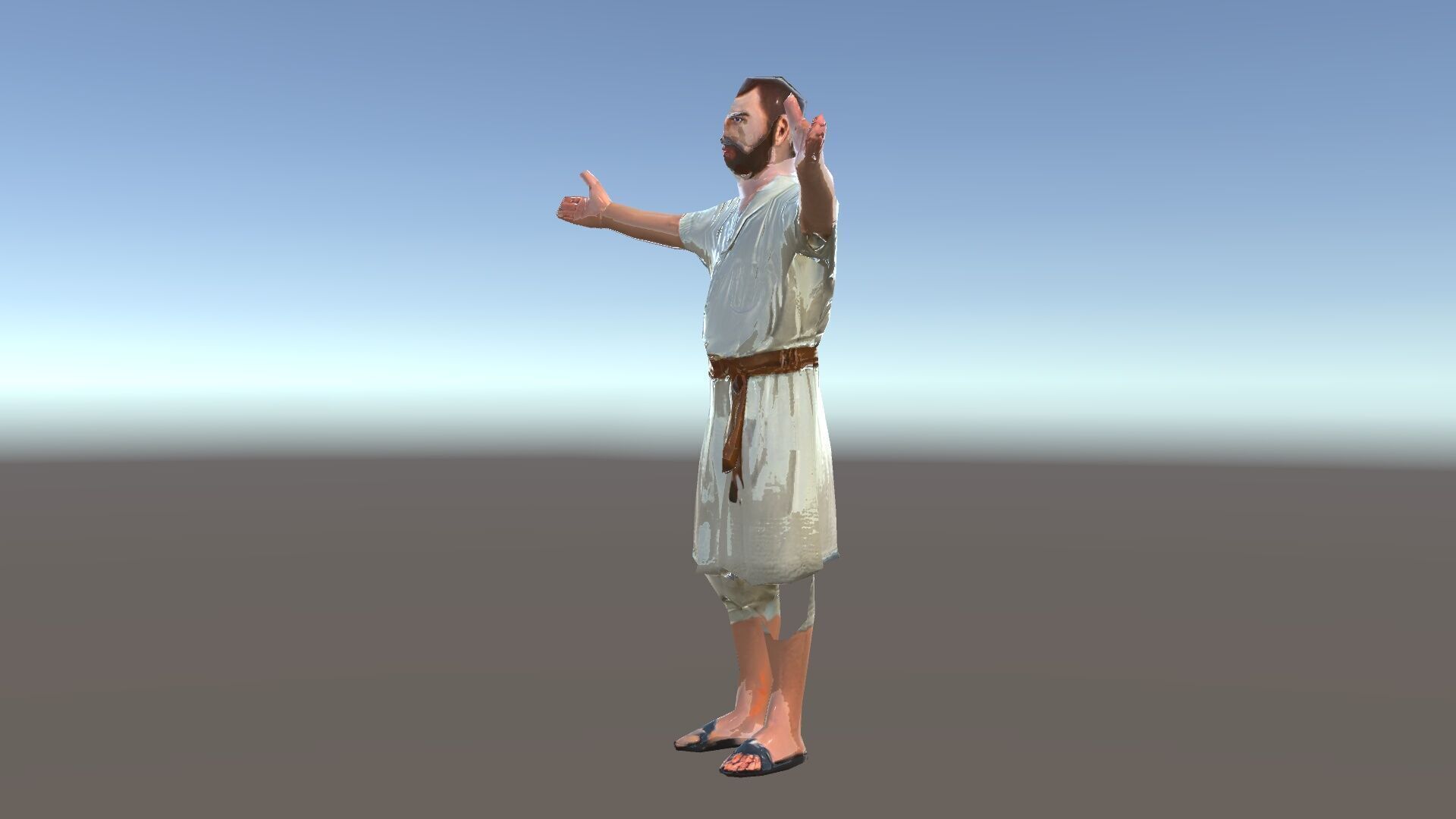 Ancient Traveler Character Rigged and Animated for Games and VR Low-poly 3D model_36