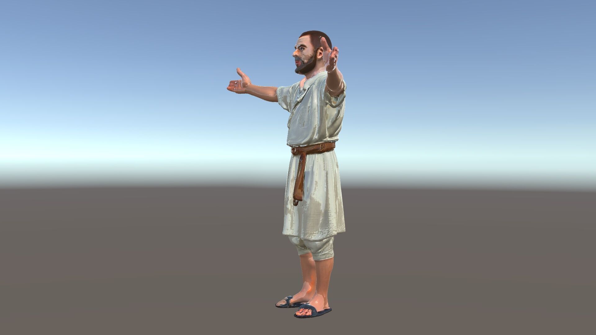 Ancient Traveler Character Rigged and Animated for Games and VR Low-poly 3D model_6