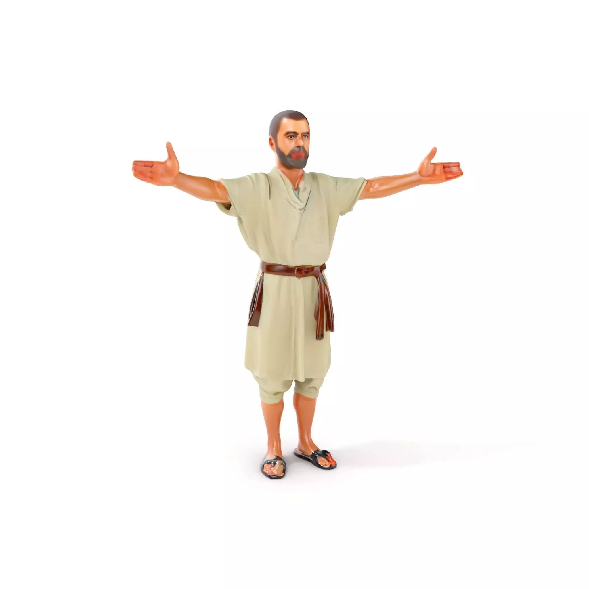 Ancient Traveler Character Rigged and Animated for Games and VR Low-poly 3D model_0