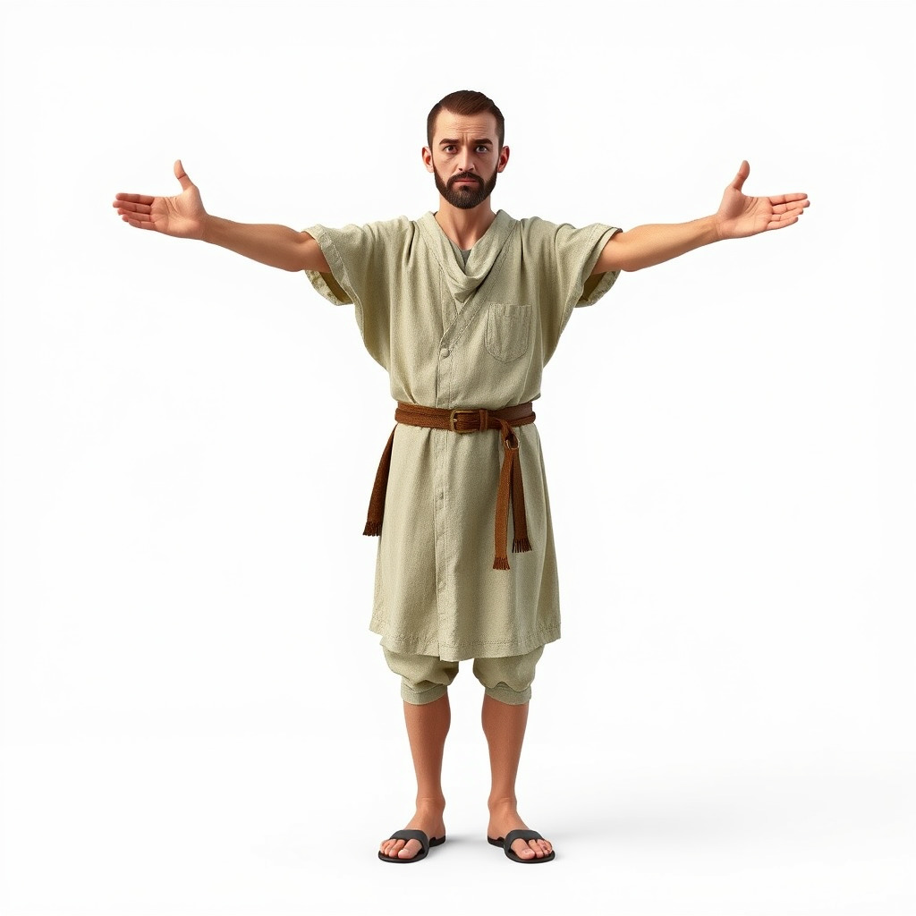 Ancient Traveler Character Rigged and Animated for Games and VR Low-poly 3D model_3