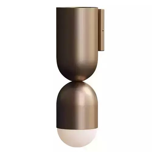 Tuba - 2 light aged brass and opal wall light