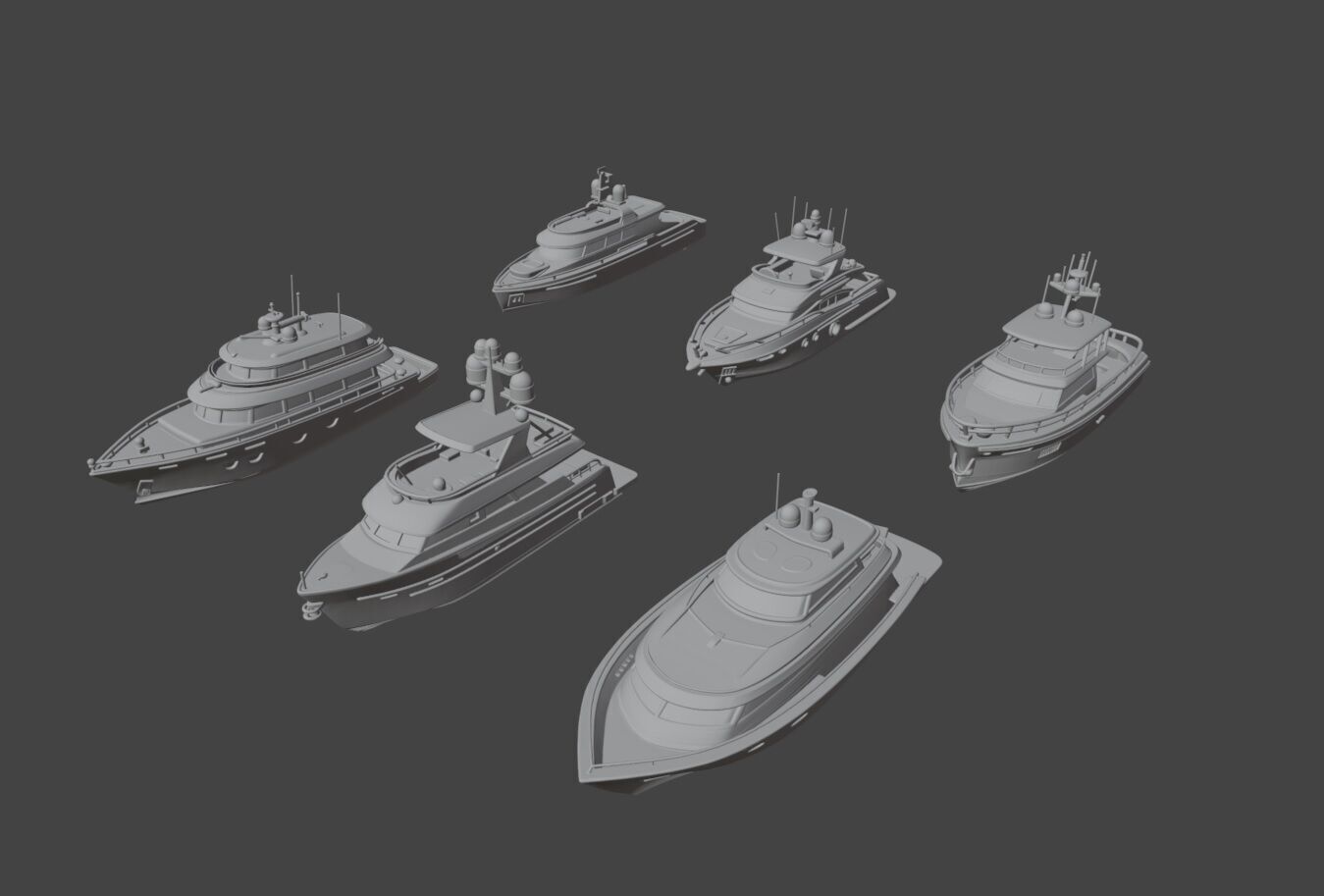 Yachts Pack Collection Low-poly 3D model_5