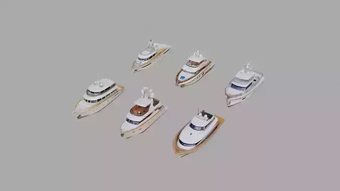 Yachts Pack Collection Low-poly 3D model