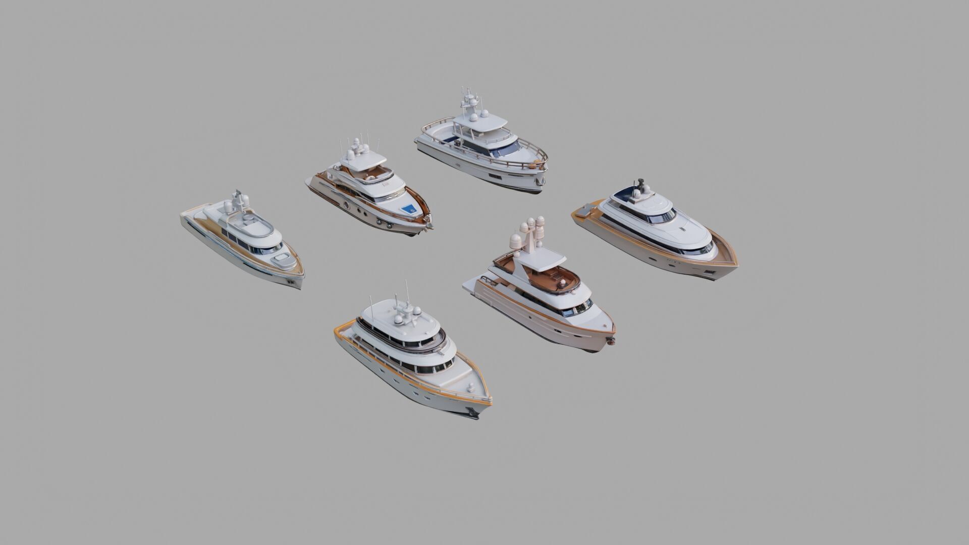 Yachts Pack Collection Low-poly 3D model_1