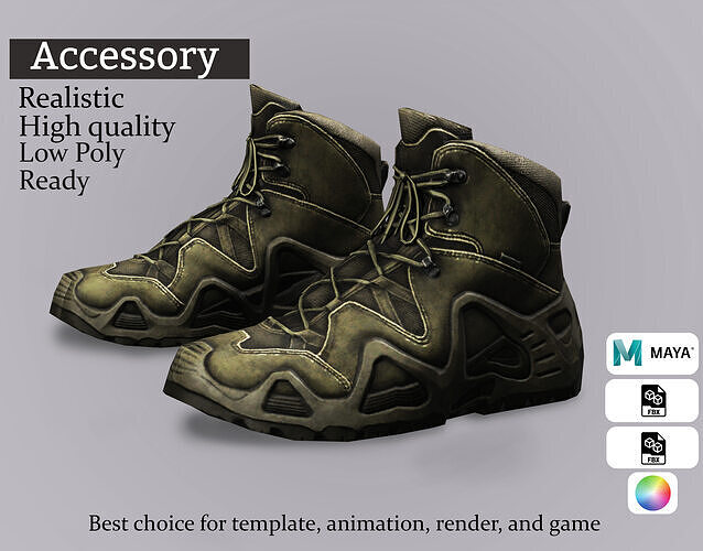 Sci-Fi Military Boots - Realistic Design Low-poly 3D model