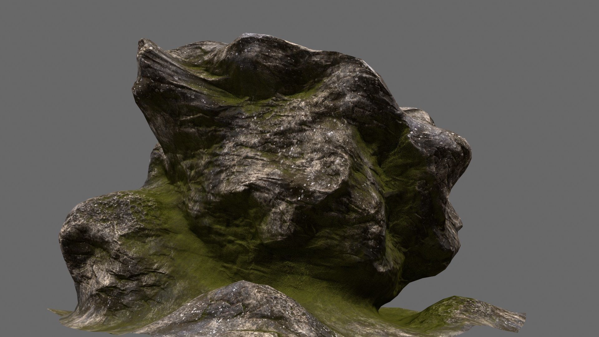 mount rock Low-poly 3D model_3