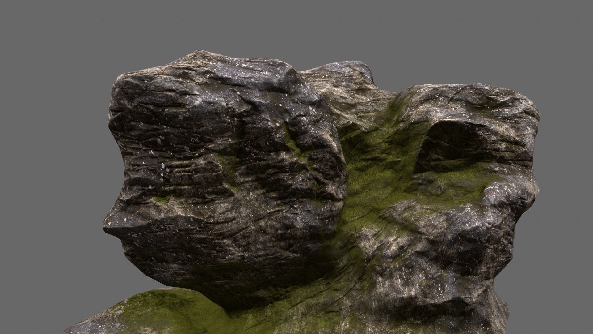 mount rock Low-poly 3D model_1