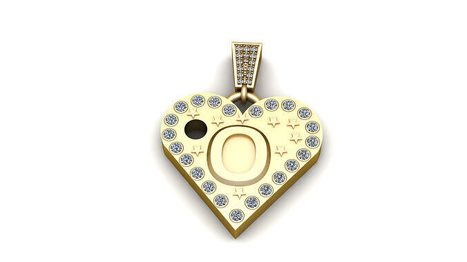 O  GOLD HEART PENDANT   3D print model