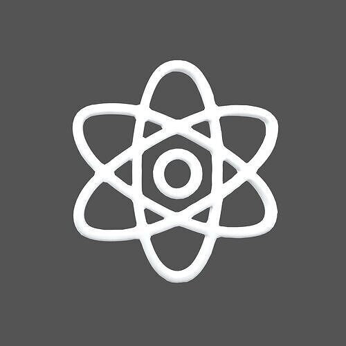 Atom Symbol v1 002 Low-poly 3D model