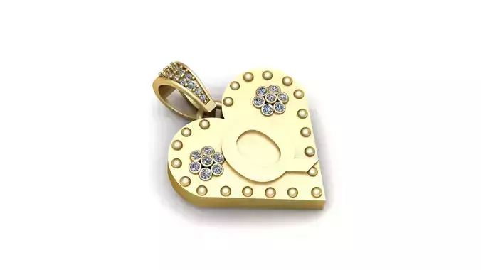 Q  GOLD HEART PENDANT    3D print model