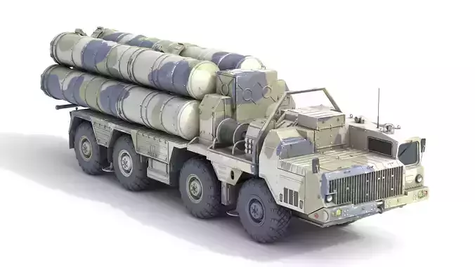 S-300 missile system Low-poly 3D model