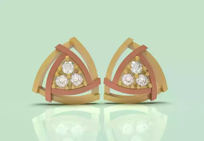 Diamond Top Earring - 0012 3D print model