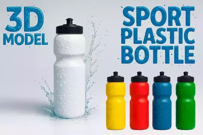 Sport Plastic Bottle 3D Model