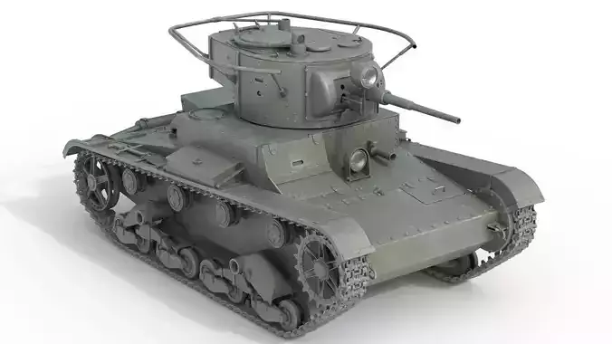 T 26 Soviet Tank Low-poly 3D model