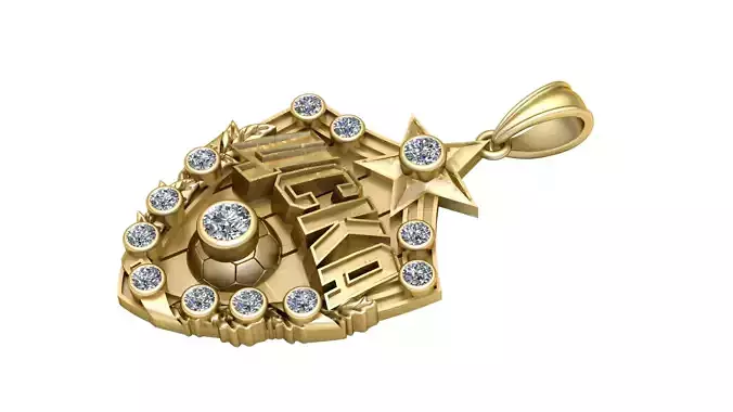 sports badge jewelry 3D printable model      