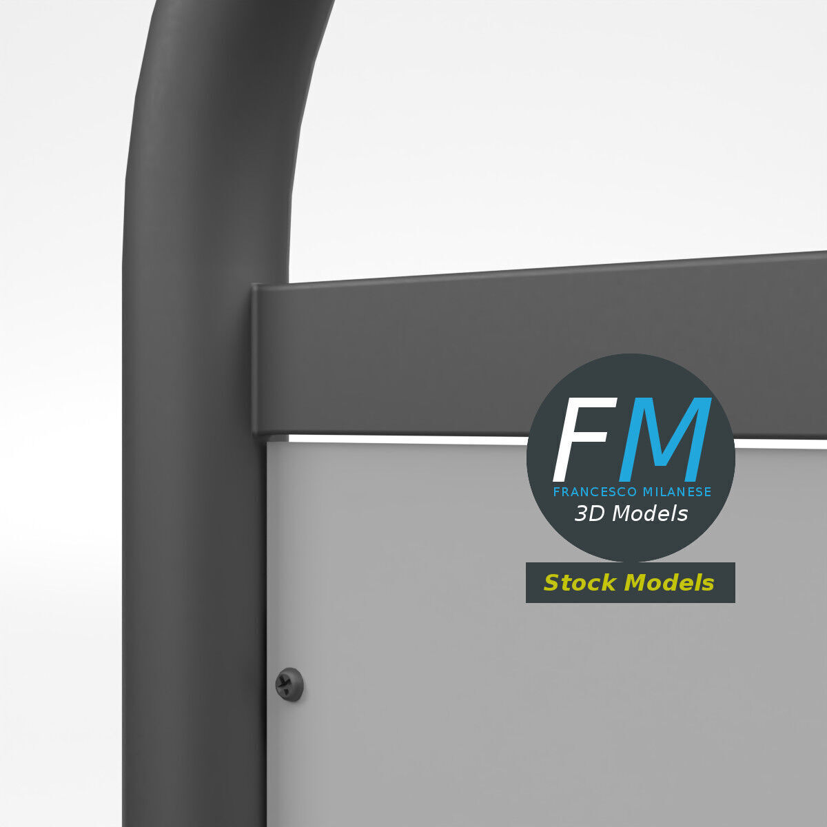 Advertising pedestrian safety barrier 2 3D model_4