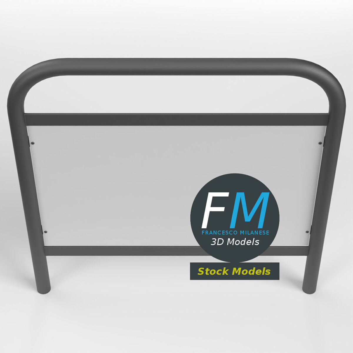 Advertising pedestrian safety barrier 2 3D model_6