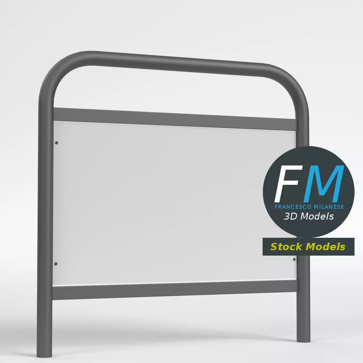 Advertising pedestrian safety barrier 2 3D model_0