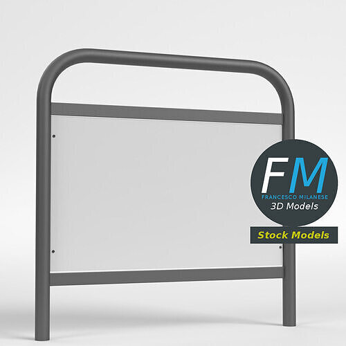 Advertising pedestrian safety barrier 2 3D model