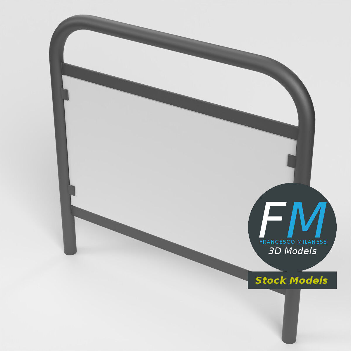 Advertising pedestrian safety barrier 2 3D model_2