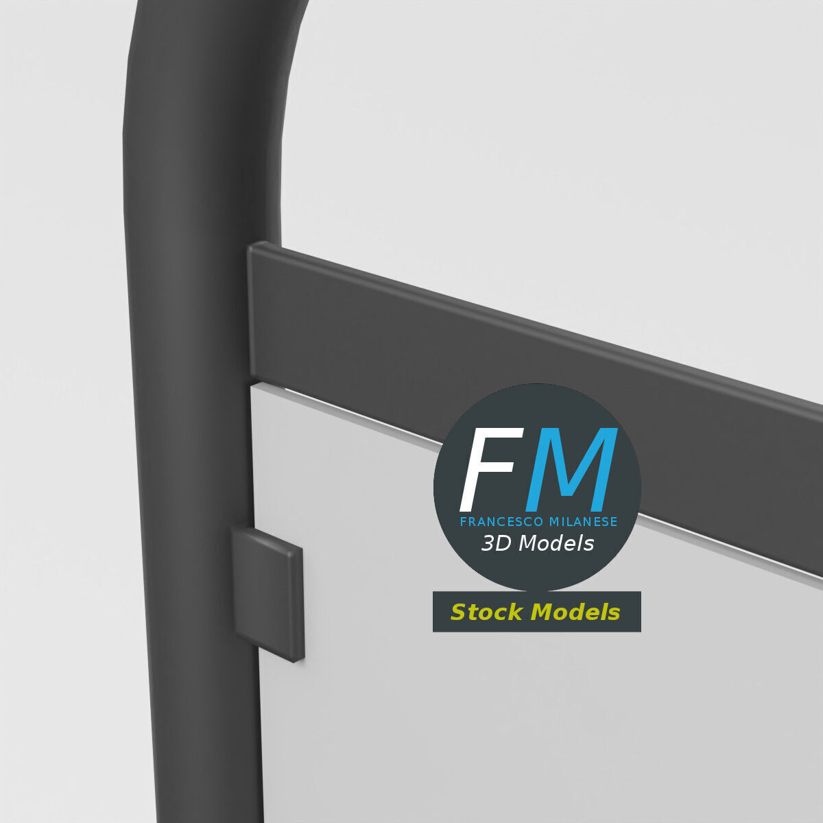 Advertising pedestrian safety barrier 2 3D model_5