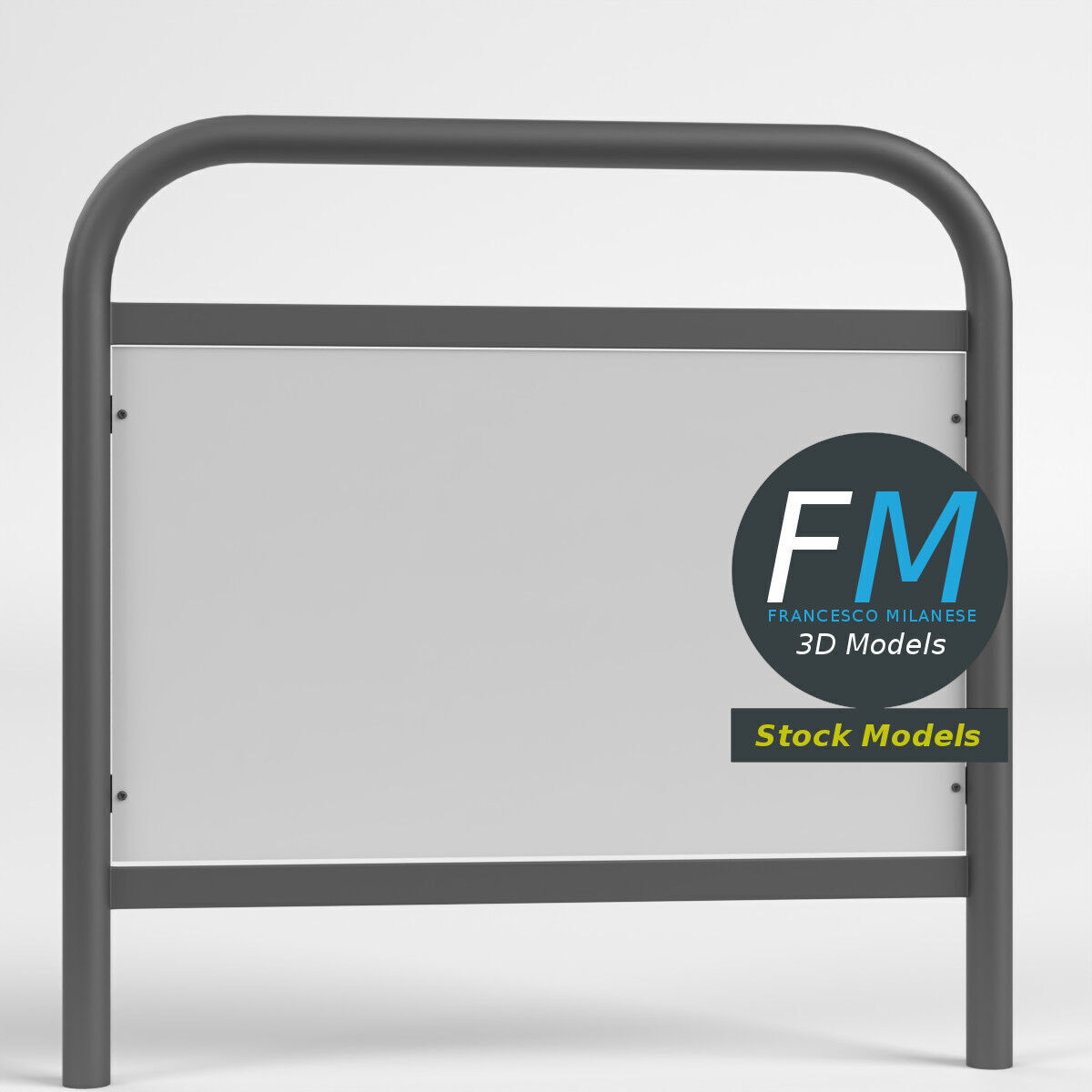 Advertising pedestrian safety barrier 2 3D model_3