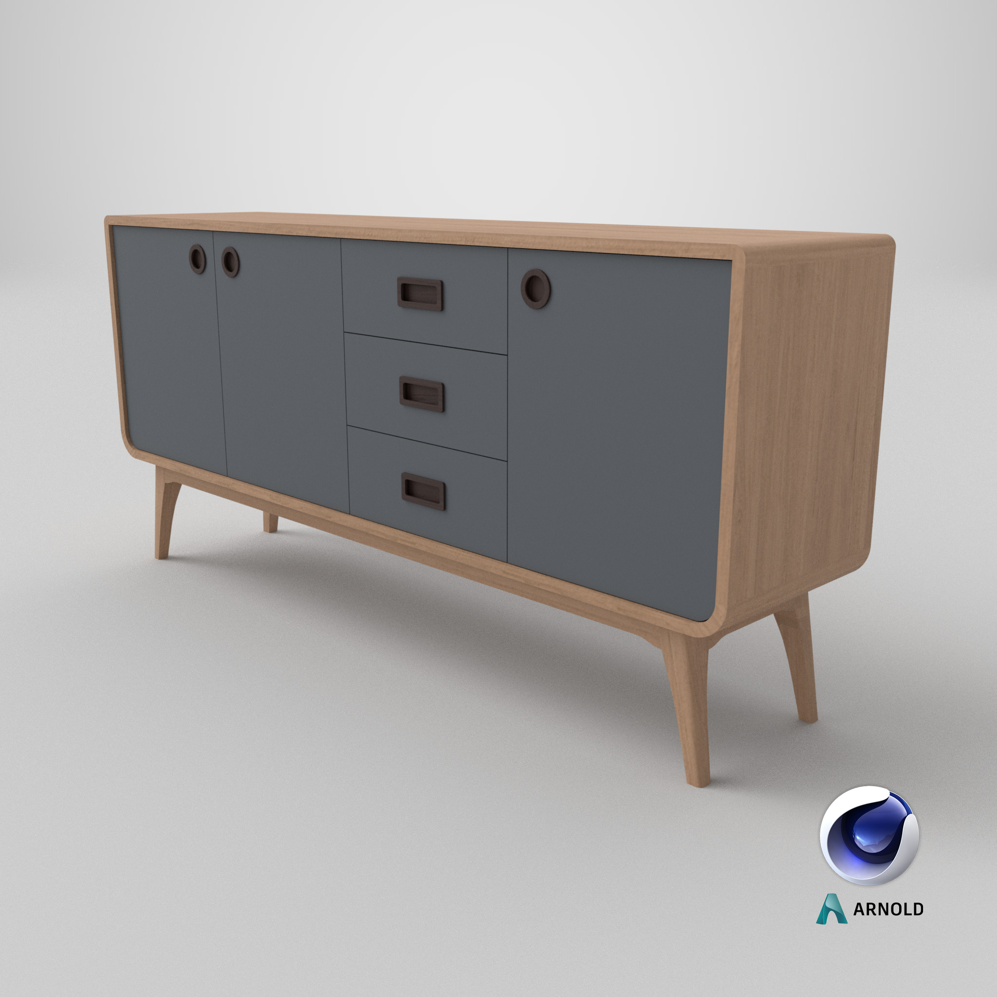Modern Scandinavian Sideboard 170 Morris 3D model_11