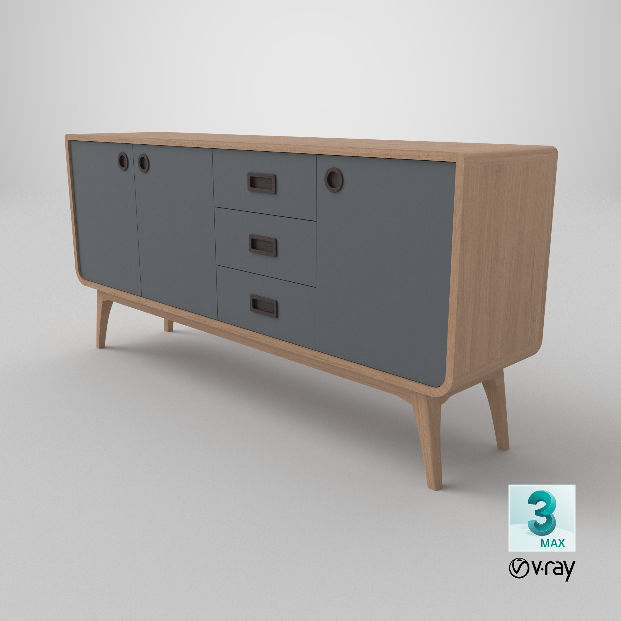 Modern Scandinavian Sideboard 170 Morris 3D model_14
