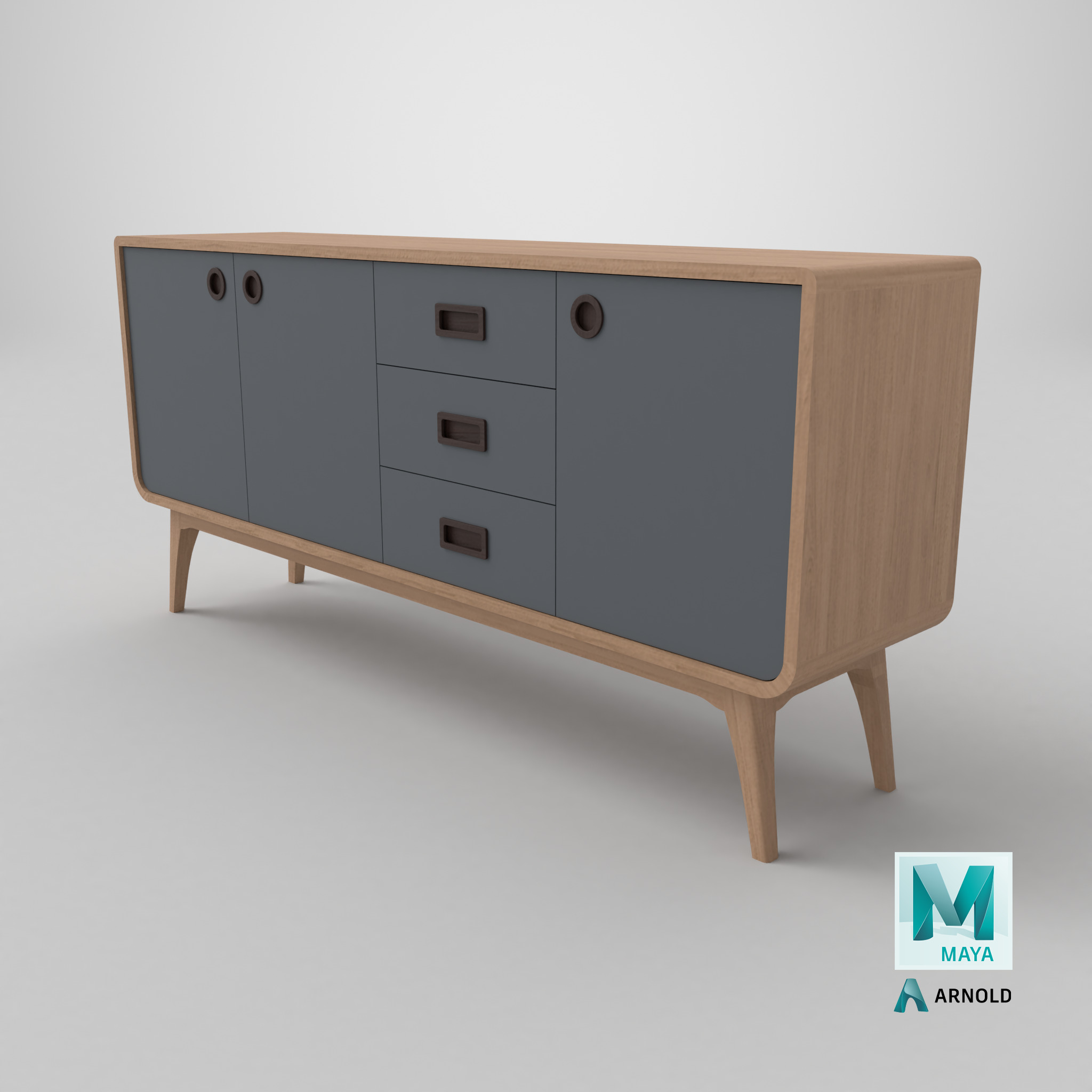 Modern Scandinavian Sideboard 170 Morris 3D model_15