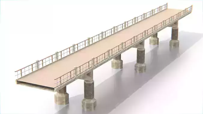 Concrete Bridge Low-poly 3D model