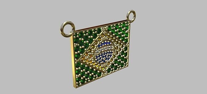 Brazil Flag Pendant 3D print model