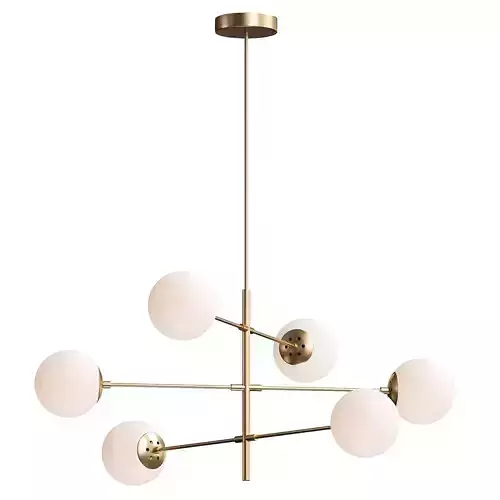 Alison 6 Light Metal Dimmable Chandelier
