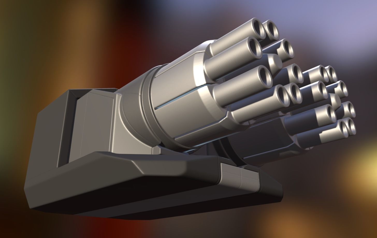 Gatling Gun Module High Poly Version 3D model_1