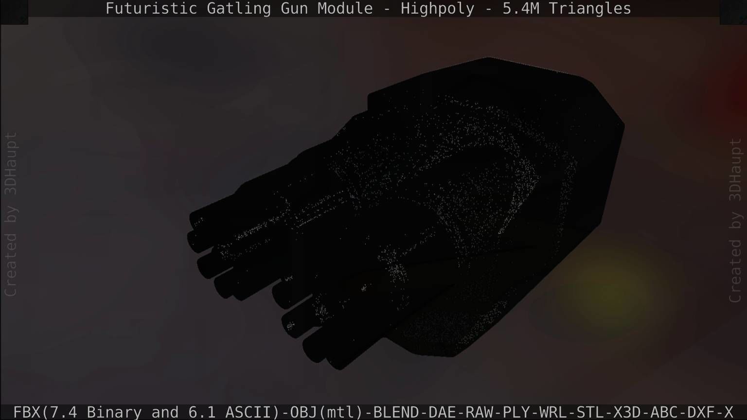 Gatling Gun Module High Poly Version 3D model_99